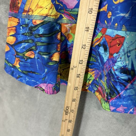 Dona Jo Size M Jojo Skirt 2 Skort Fly Blue Paint Splatter Shorts Pockets Tennis - Picture 8 of 13